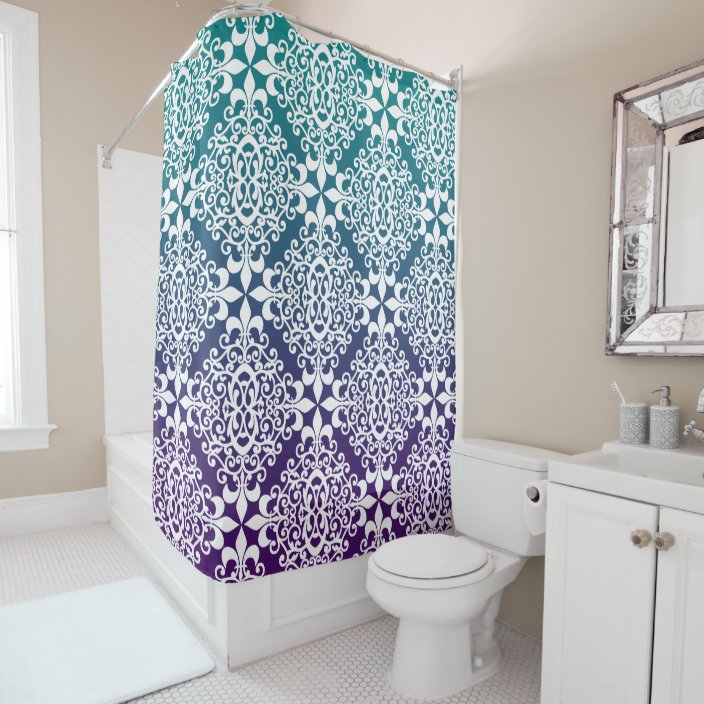 teal bathroom shower curtain