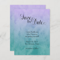 Purple and Teal Ombre Save the Date