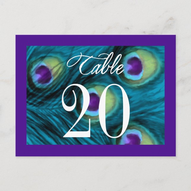 Purple and Teal Peacock Fantasy Postcard (Front)