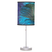 Purple and Teal Peacock Table Lamp (Front)