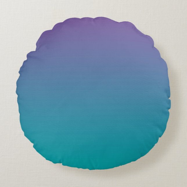 Purple And Teal Round Pillow (Front)