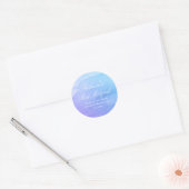 Purple and Teal Watercolor Bat Mitzvah Favor Classic Round Sticker (Envelope)