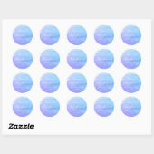 Purple and Teal Watercolor Bat Mitzvah Favor Classic Round Sticker (Sheet)