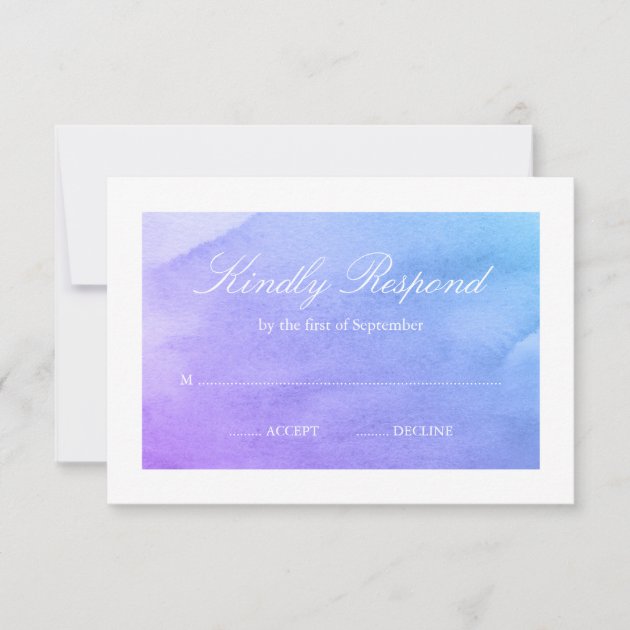 Purple And Teal Watercolor RSVP