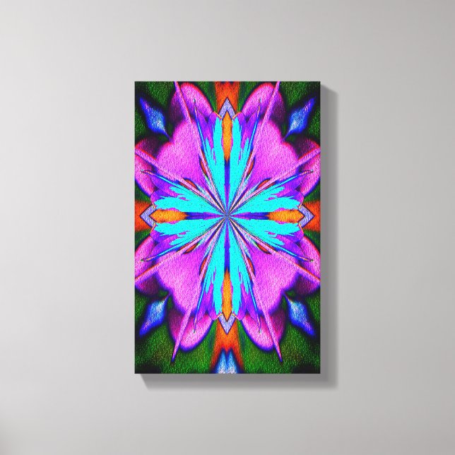 Purple And Turquoise Abstract Canvas Print (Front)