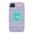 Purple and Turquoise Aztec Chevron Custom Monogram