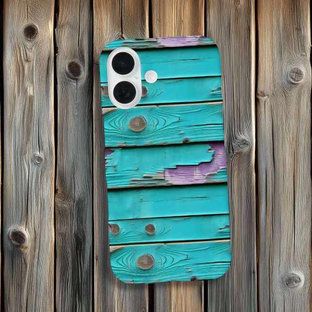 Purple and Turquoise Blue Weathered Wood Case-Mate iPhone Case (Creator Uploaded)