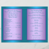 Purple and Turquoise Floral Wedding Program (Back)