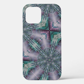 Purple and Turquoise Green scifi modern iPhone 12 Case