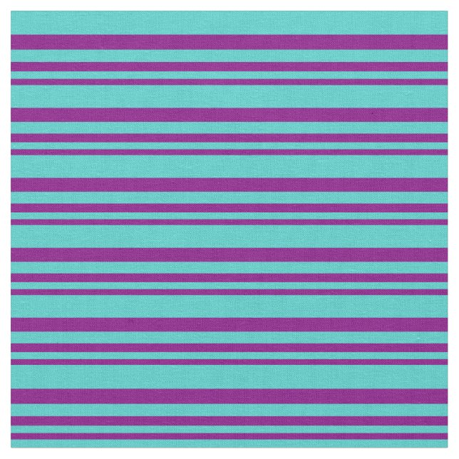 Purple and Turquoise Lines/Stripes Pattern Fabric (Close Up)