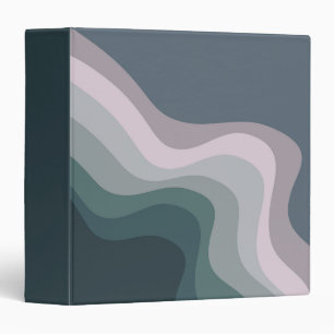 Purple and turquoise retro style waves 3 ring binder