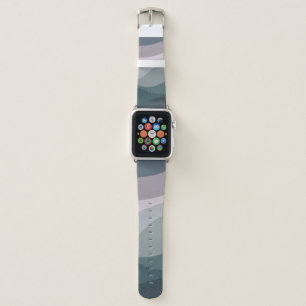 Purple and turquoise retro style waves decoration apple watch band