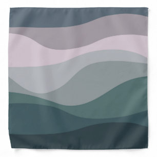 Purple and turquoise retro style waves decoration bandana