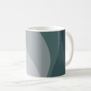 Purple and turquoise retro style waves decoration coffee mug