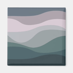 Purple and turquoise retro style waves decoration magnet