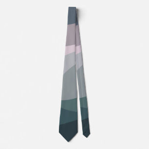 Purple and turquoise retro style waves decoration neck tie