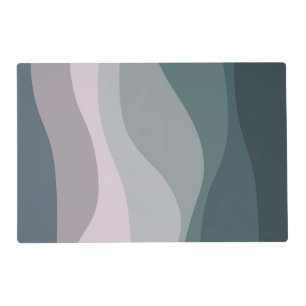 Purple and turquoise retro style waves decoration placemat