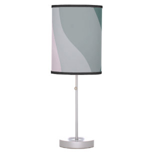 Purple and turquoise retro style waves decoration table lamp