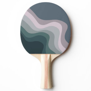Purple and turquoise retro style waves ping pong paddle
