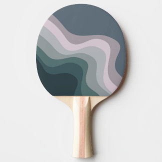 Purple and turquoise retro style waves ping pong paddle