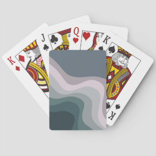 Purple and turquoise retro style waves poker cards