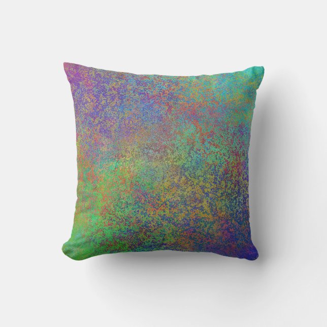 Purple and turquoise texture throw pillow (Front)