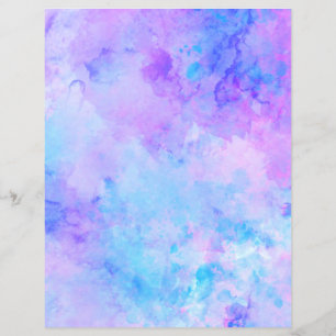 Purple and Turquoise Watercolor Scrapbook Paper