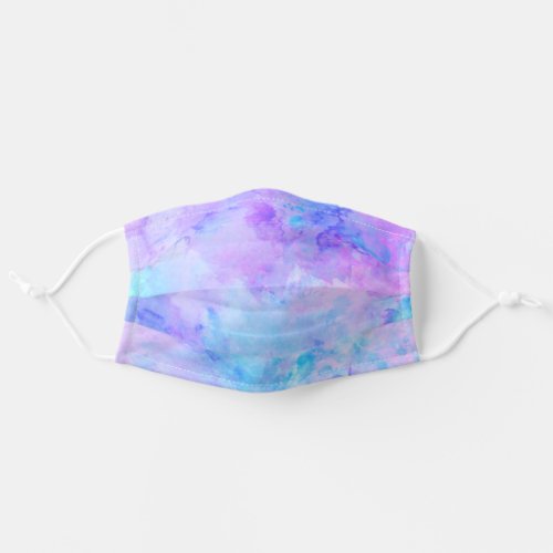 Purple and Turquoise Watercolor Splashes Adult Cloth Face Mask