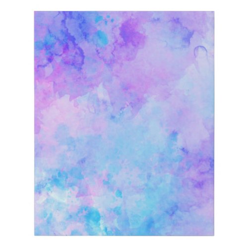 Purple and Turquoise Watercolor Splashes Faux Canvas Print