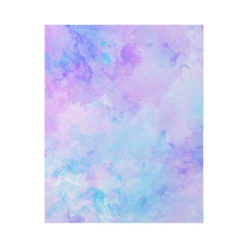 Purple and Turquoise Watercolor Splashes Gallery Wrap
