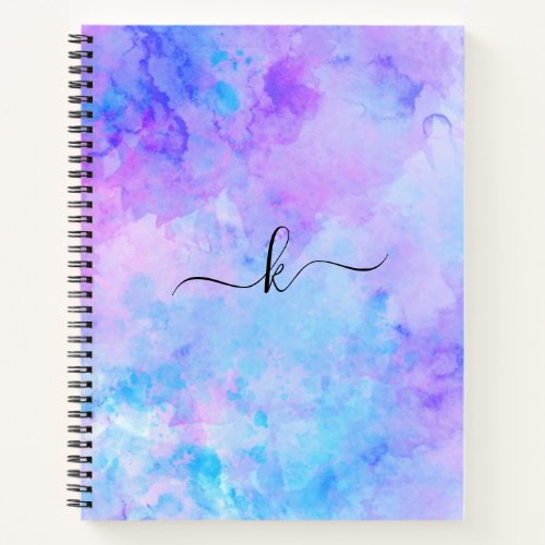 Purple and Turquoise Watercolor Splashes Notebook