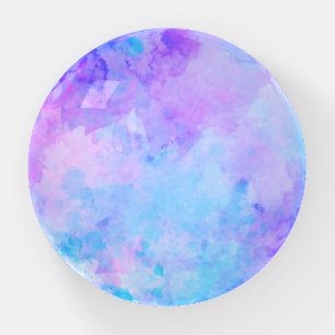 Purple and Turquoise Watercolor Splashes Paperweight