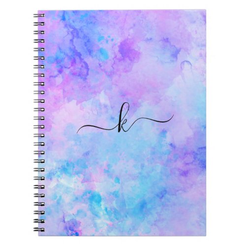 Purple and Turquoise Watercolor Splashes Photo Notebook