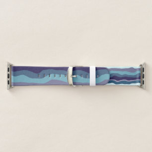 Purple and Turquoise Wavy Stripes Apple Watch Band