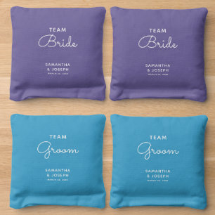 Purple and Turquoise Wedding Cornhole Bags
