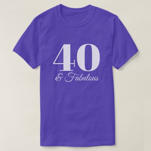 Purple and White 40  Fabulous Typography T_Shirt