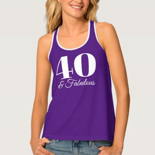 Purple and White 40  Fabulous Typography Tank Top