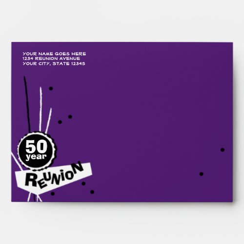 Purple and White 50 Year Class Reunion Envelope