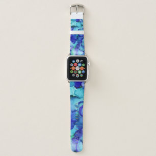 Purple and white abstract painting apple watch band