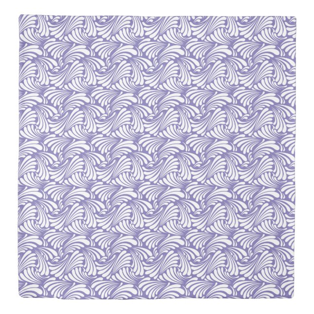 Purple and White Art Nouveau Duvet Cover (Front)