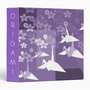 Purple and White Asian Art Avery Binder