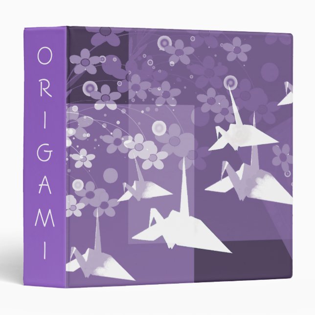 Purple and White Asian Art Avery Binder (Front/Spine)
