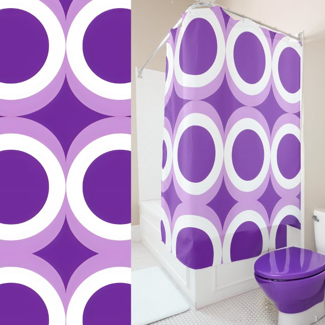 Purple and White big circles Shower Curtain (Creator Uploaded)