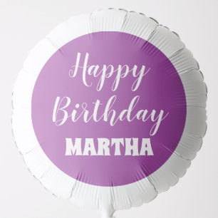 Purple and White Birthday Balloon