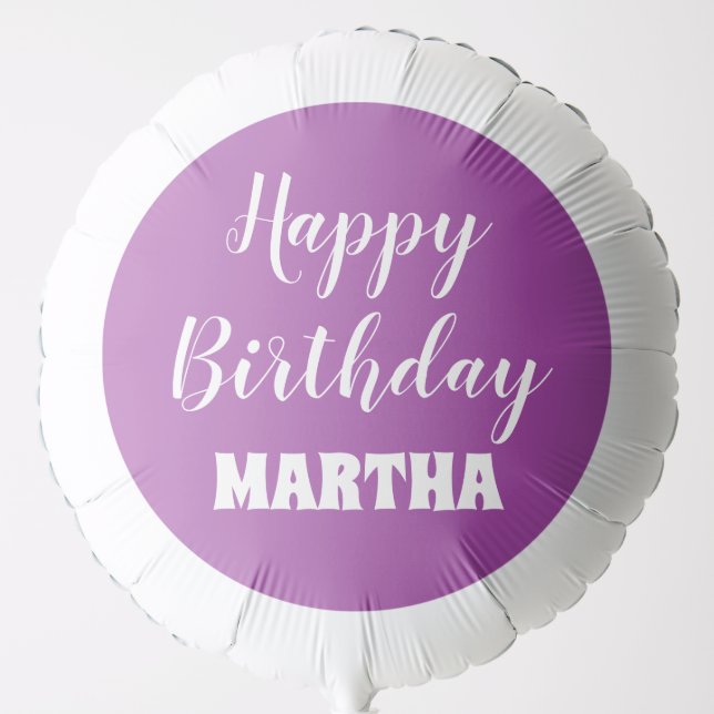 Purple and White Birthday Balloon (Front)