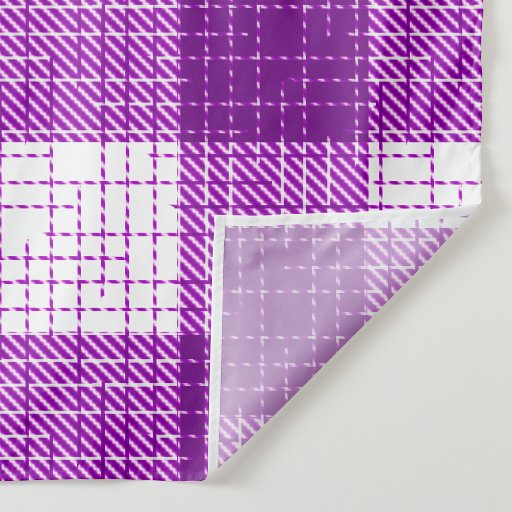 Purple and White Bold Checkered Plaid Design  Fabric