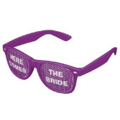 Purple and White Bride's Party Eye Glasses (Angled)