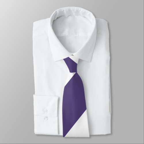 Purple and White Broad Regimental Stripe Neck Tie