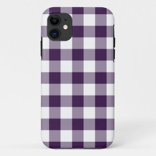Purple and White Buffalo Check Pattern iPhone 11 Case