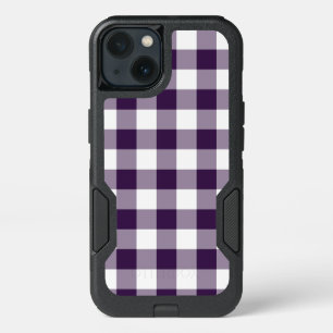 Purple and White Buffalo Plaid iPhone 13 Case